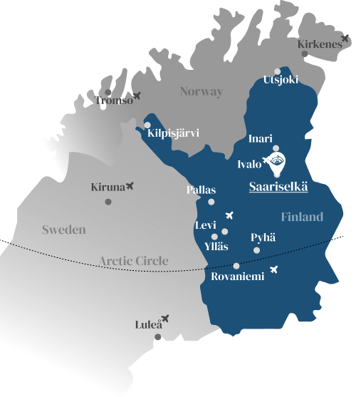 Saariselkä on Map